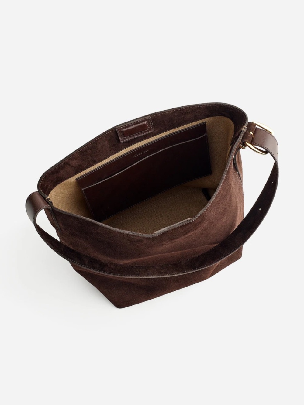 NEW Madewell The Essential Bucket Tote in Dark Carob Brown Suede NM988 $198 - Picture 4 of 13